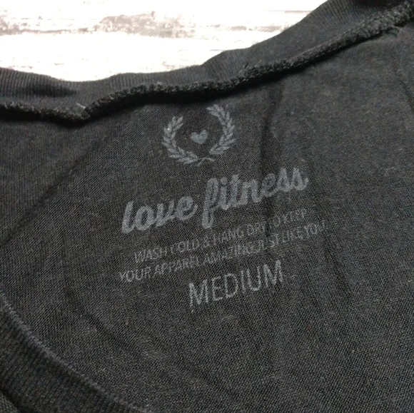 Women's Medium Love Fitness my mond says gym, but my heart says tacos Tank Top M - Picture 3 of 4